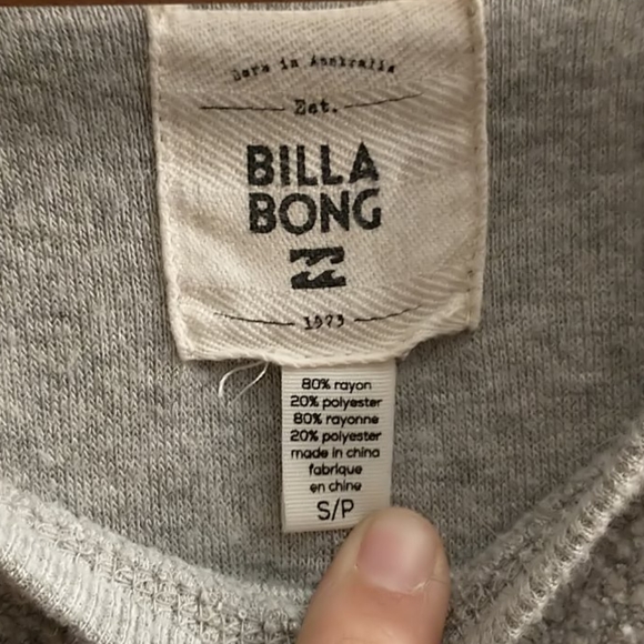 Grey Billabong Sweater (size small) - Picture 2 of 5
